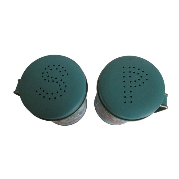 Vintage Deer Salt & Pepper Shakers - Metal Tin Set - Winter Decor Serveware - Picture 4 of 6